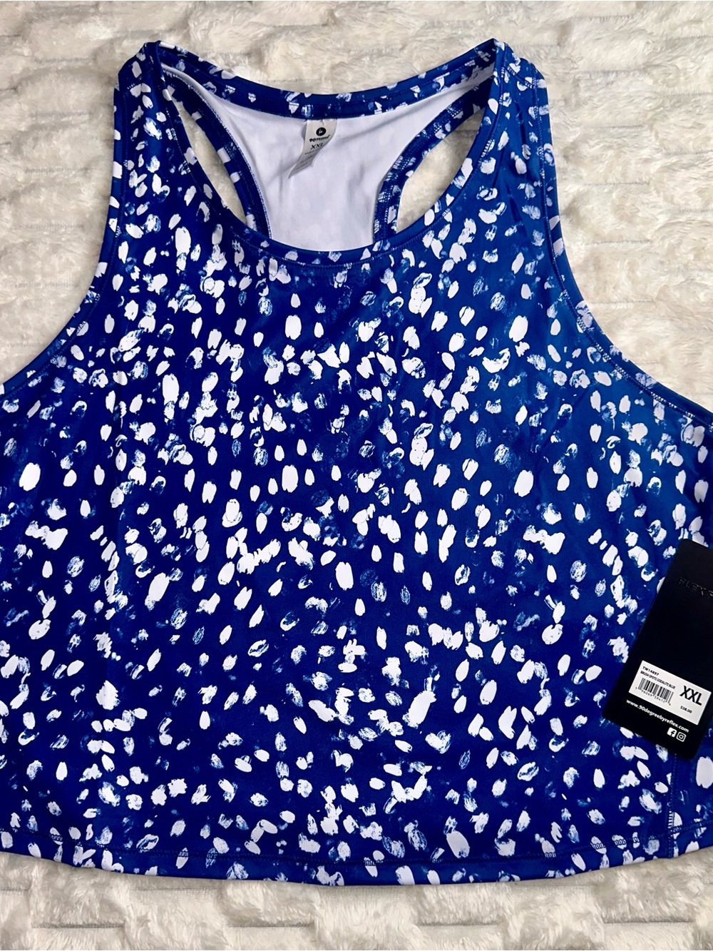 90 Degree By Reflex Blue Abstract Print Racerback Tank